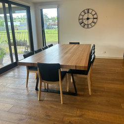 Artisan dining table in Messmate with 75mm thick edge - Products