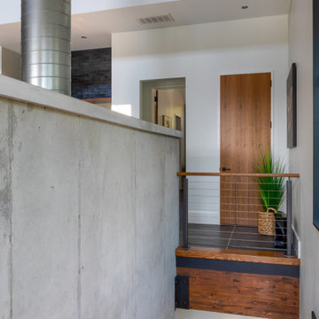Concrete wall and railing detail