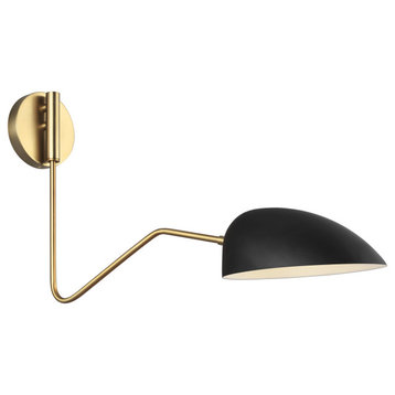 Jane One Light Wall Sconce in Midnight Black