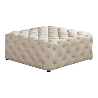 Modern Tufted Fabric Ottoman Transitional Footstools And Ottomans by Best Master Furniture Houzz
