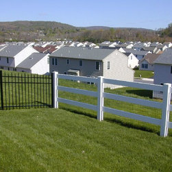 combination aluminum picket and vinyl rail with wire - Home Fencing And Gates