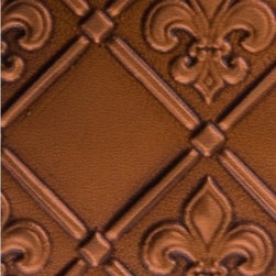 WC 80 Faux Tin - Backsplash Roll - Fleur de Lis - 3 " Pattern - Antique Copper - Wallpaper