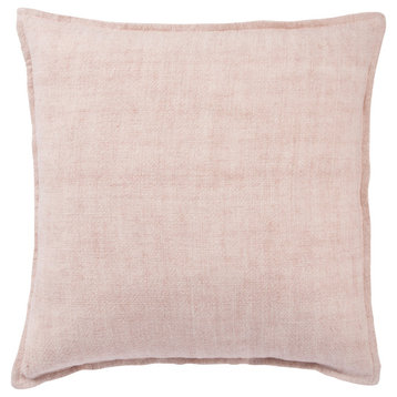 Jaipur Living Blanche Solid Throw Pillow, Light Pink, 22"x22", Poly Fill