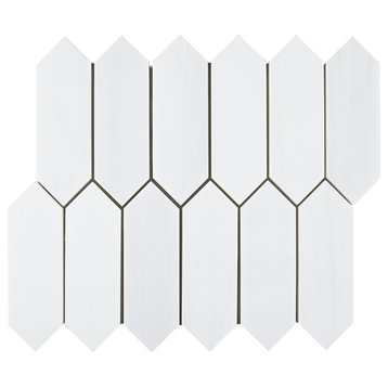 Dolomite Picket 10 x 12 in. Polished Marble Mosaic Tile ( 4.19 sq. ft./case)