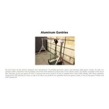 Portable Aluminum Gantry Crane - Portable Aluminum Gantry Crane (775) 778-9112