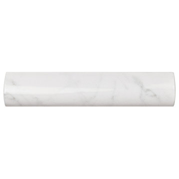 Classico Carrara Glossy Pencil Bullnose Ceramic Wall Trim