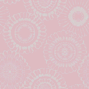 Sonnet Pink Floral Wallpaper, Swatch