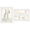 "Whimsical Dinosaurs" 2-Piece Vignette by Mia Russell, White Frame