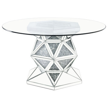 Noralie Dining Table, Mirrored and Faux Diamonds (not included chair)