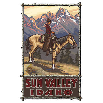 Paul A. Lanquist Sun Valley Idaho Summer Cowboy Art Print, 24"x36"