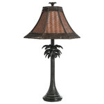 StyleCraft Home Collection - French Verdi Table Lamp-Dark Brown Finish-Brown Woven Rattan Shade - Accent your decor with this lovely Table Lamp.