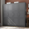 100% Solid Wood Cosmo 4-Door Wardrobe/Armoire/Closet, Gray