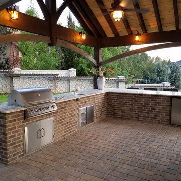 Old Mill Thin Brick BBQ Island - Brick Color is Cafe Mocha