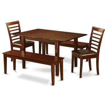 5-Piece Dining Room Set, Table With 2 Dining Table Chairs and 2 Benches