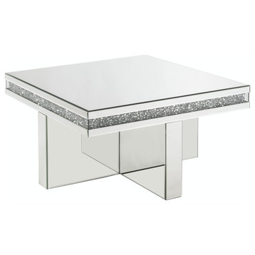 Coffee Table, Mirrored and Faux Diamonds