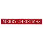Glitzhome,LLC - 45.75" Enameled Metal "MERRY CHRISTMAS" Wall Sign - This is a handmade, distressed, christmas sign that says, ""MERRY CHRISTMAS"" in script lettering, painted in red with white lettering. This sign makes a distinctive home decor item, you can use it to decorate areas such as your loft, foyer, porch, office or living area. The care and maintenance required for this item is minimal; just a gentle wipe with a damp cloth will suffice.