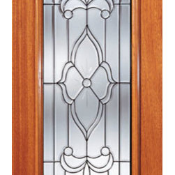Crown Pattern Beveled Glass Front Single Door, Full Lite - Front Doors
