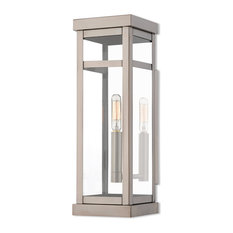 1 Light Outdoor Wall Lantern, Brushed Nickel