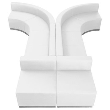 Hercules Alon Series Melrose White Leather Reception Configuration, 8 Pieces