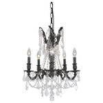 Elegant Lighting - 9205 Rosalia Collection Hanging Fixture, Clear, Royal Cut - The Rosalia Collection is a stunning and decadent example of the design period of the Austro-Hungarian empire. The bold strength of the four brass casting finishes to choose from is a perfect contrast to the luxuriously draped glistening crystal strands surrounded by candelabra lighting.