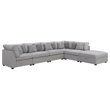Coaster Cambria 6-piece Fabric Upholstered Modular Sectional Gray