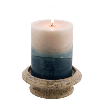 Fossil Stone Tray Candle Holder