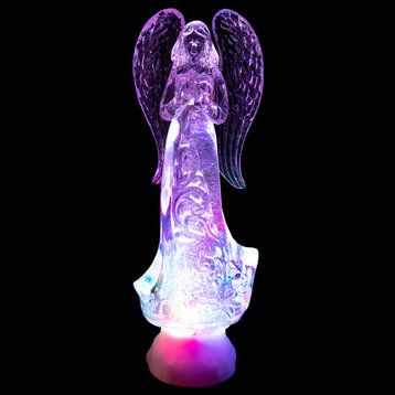 11" LED Lighted Angel Snow Globe with Glitter Christmas Figurine