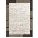 Well Woven - Well Woven Serenity Contessa Modern Solid Border Ivory Area Rug 7'10" x 9'10" - The Serenity Collection is an exciting array of trendy geometric patterns and distressed-effect traditional designs, woven in a combination of cool, neutral tones with pops of vibrant color. The extra dense, 0.35" frieze yarn pile is low enough to fit under doors but maintains an exceptionally soft, plush feel. The yarn is stain resistant and doesn't shed or fade over time. Durable and easy to clean, these are perfect for long use in high traffic areas.
