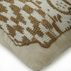 Beige Decorative Pillow Cover, Beaded 16"x16" Linen, Leopard Purr