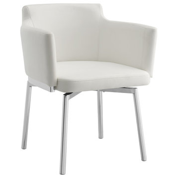 Casabianca Furniture Modern Suzzie Faux Dining Chair in White