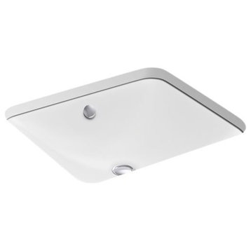 Kohler Iron Plains Drop-In/Under-Mount Bathroom Sink, White