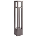 WAC Lighting - Tower LED 120V Bollard 2700K, Bronze - Like a stout modern lighthouse, the Tower LED Bollard is topped with a mitered cut silk screened glass. Illuminated evenly from all four sides, the Tower Bollard is a modern, energy-efficient marvel, and a great way to add a contemporary highlight to your landscape decor.