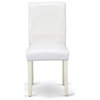 Abbott Parson Chair With Linen White Leg and PU Leather White, Set of 2