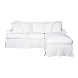 Sunset Trading Horizon Sleeper Sofa & Chaise - Slip Cover Set Only - Warm White - Slipcovers And Chair Covers