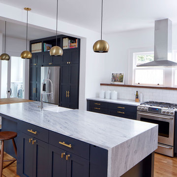 Atlanta Architect's Kitchen Featuring Locally Quarried White Cherokee US Marble