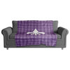 Fleur De Lis Purple Buffalo Check 50x60 Sherpa Fleece Blanket