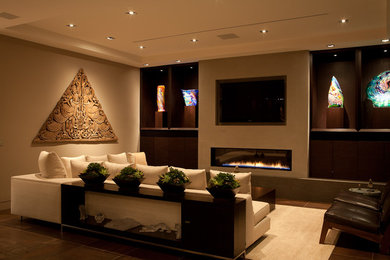 Inspiration for a tropical living room remodel in Los Angeles