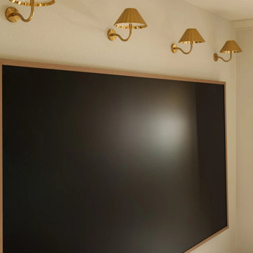 New Brass Sconces & Relocated AV Above the Media Wall – Yorba Linda