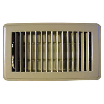 Classic Stamped Steel Floor Register, Brown, 4" X 12"