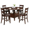 Steve Silver Gibson 6-Piece Drop-Leaf Counter Table Set with Ladderback Chairs
