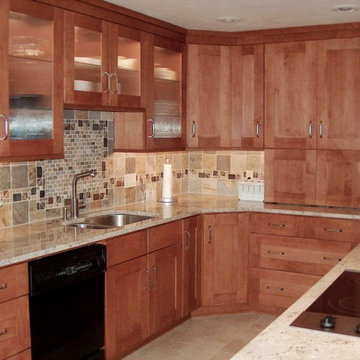 Custom Slate Kitchen Backsplash