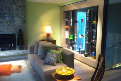 Inspiration for a contemporary family room remodel in Vancouver