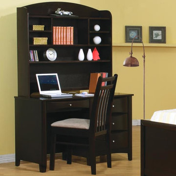 Phoenix Single Pedestal Youth Computer Desk with Hutch - Coaster Co.