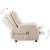 vidaXL Massage Chair Leisure Adjustable Chair for Home Theater Cream Fabric