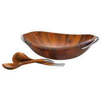 Nambé Braid Salad Bowl With Servers