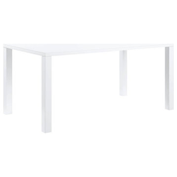 Bowery Hill Contemporary Dining Table in White High Gloss Finish