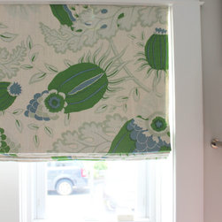 Custom Roman Shades in Christopher Farr Carnival - Roman Shades