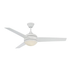 52" SKYLARK 3 BLADE Ceiling Fan W/Light Kit, White, White