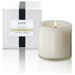 LAFCO - Celery Thyme Dining Room Candle - Created with natural essential oil-based fragrances, this candle is richly optimized for a 90-hour burn time. The clean-burning soy and paraffin blend is formulated so that the fragrance evenly fills the room. Each hand blown vessel is artisanally crafted and can be re-purposed to live on long after the candle is finished.