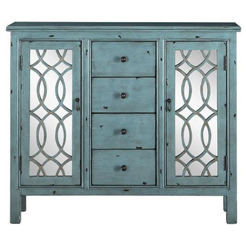 Coaster French Country Antique Blue Accent Cabinet 42x11.75x35.75 Inch